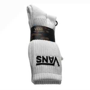 Vans White Crew Socks- 3 Pack- Shoe Size 9.5-13- NWT Skateboard Classic